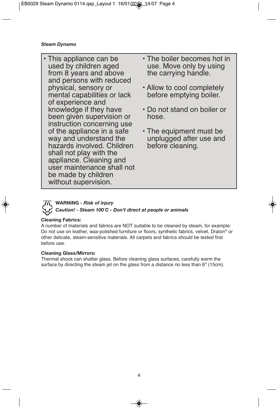 Ewbank Steam Dynamo SC1000 User Manual | Page 4 / 12