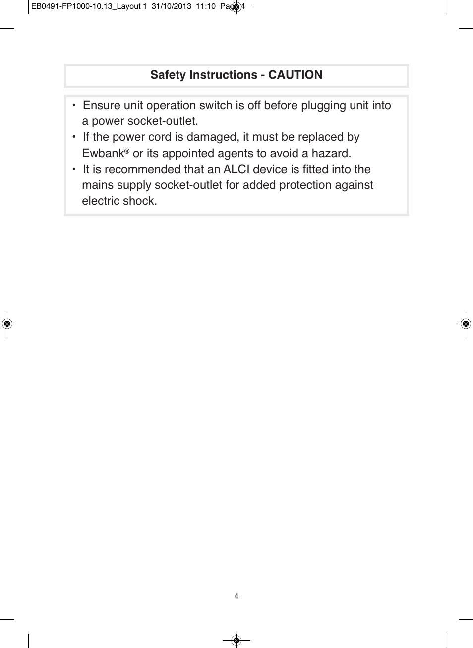 Ewbank Floor Scrubber & Polisher with Vac FP1000 User Manual | Page 4 / 12