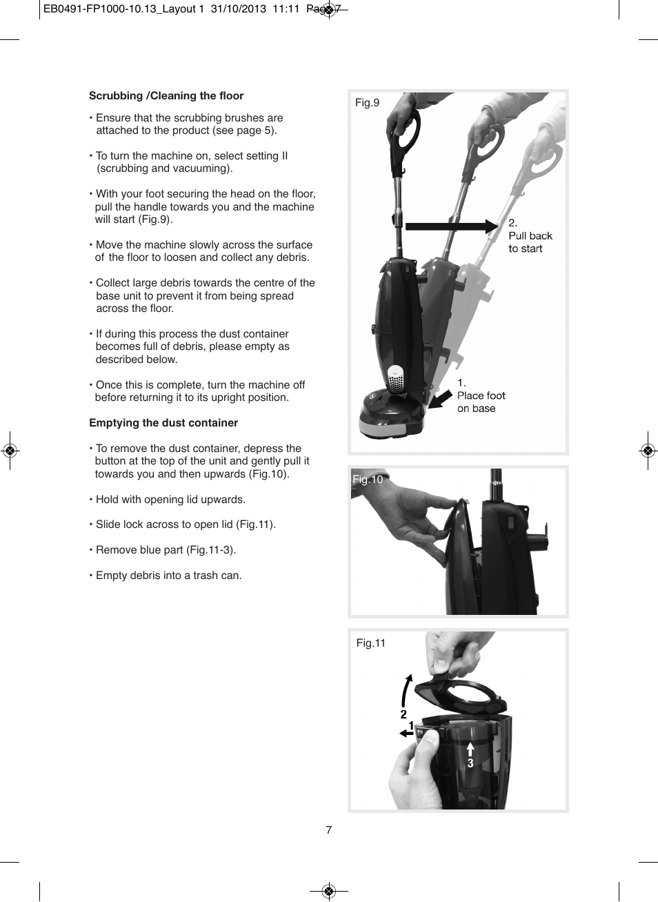 Ewbank Floor Scrubber & Polisher with Vac FP1000 User Manual | Page 7 / 12