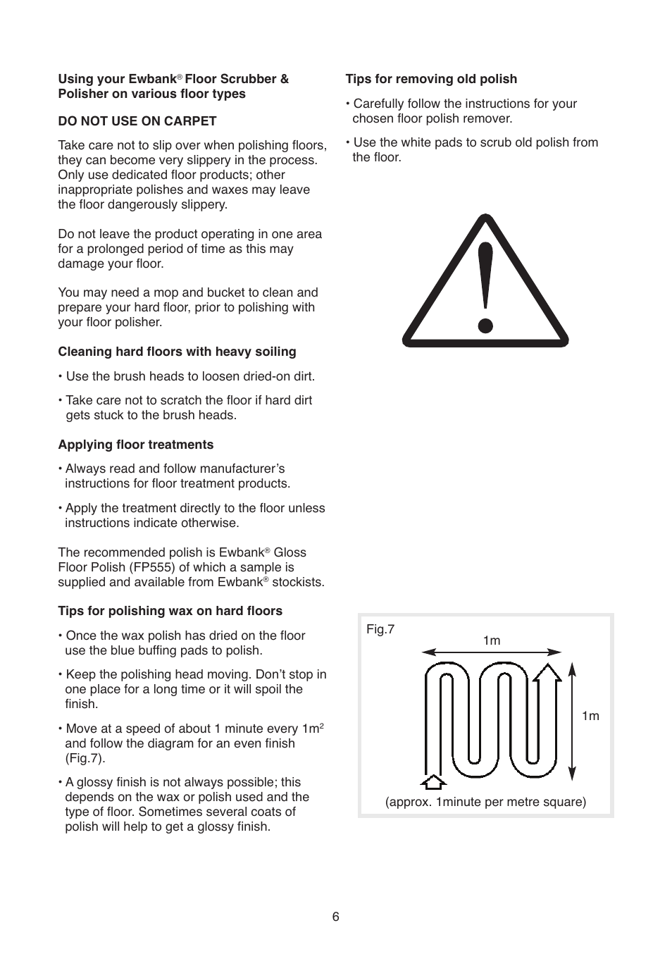 Ewbank Floor Scrubber & Polisher FP160 User Manual | Page 6 / 12