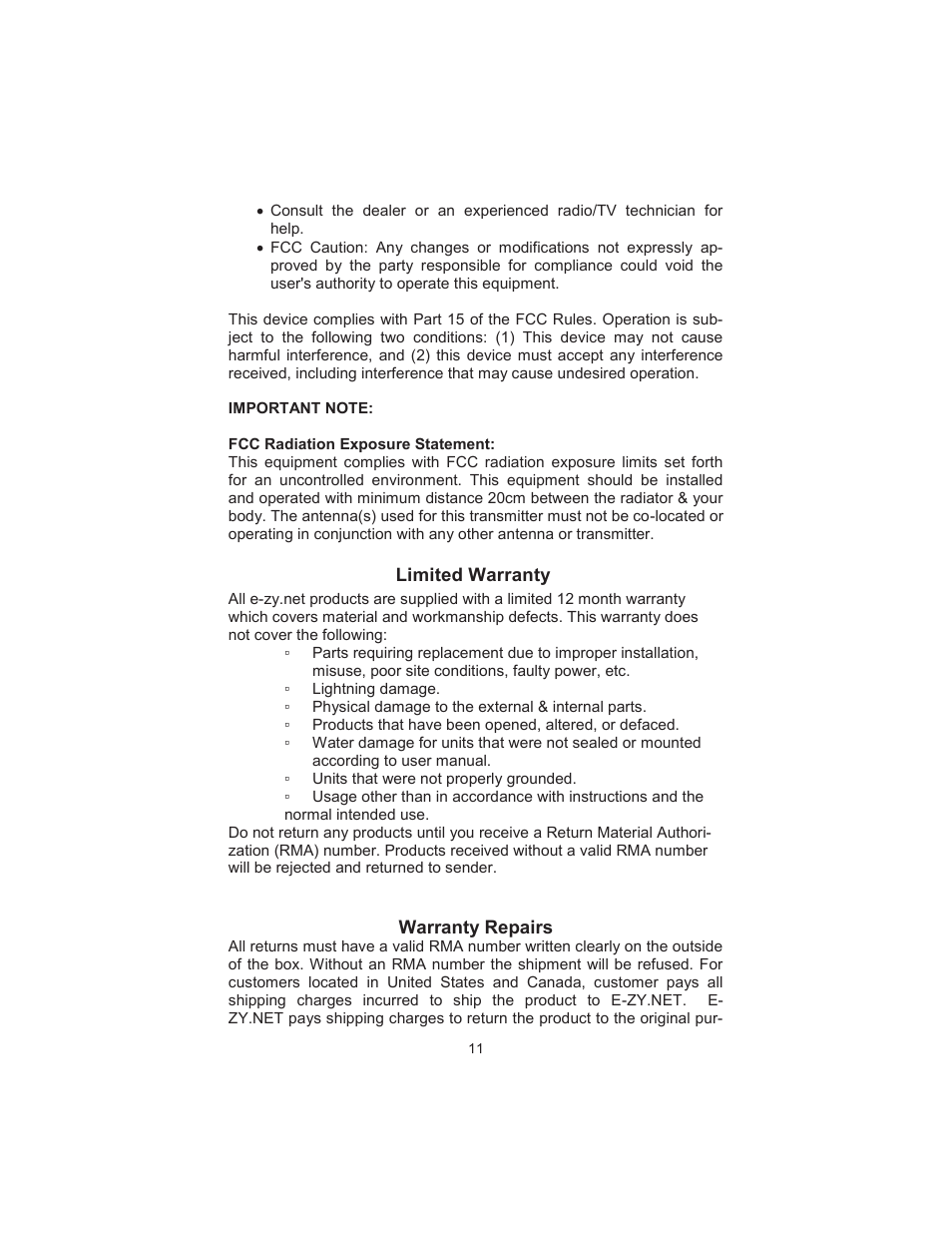 EZWatch EZBR-0519 User Manual | Page 11 / 12