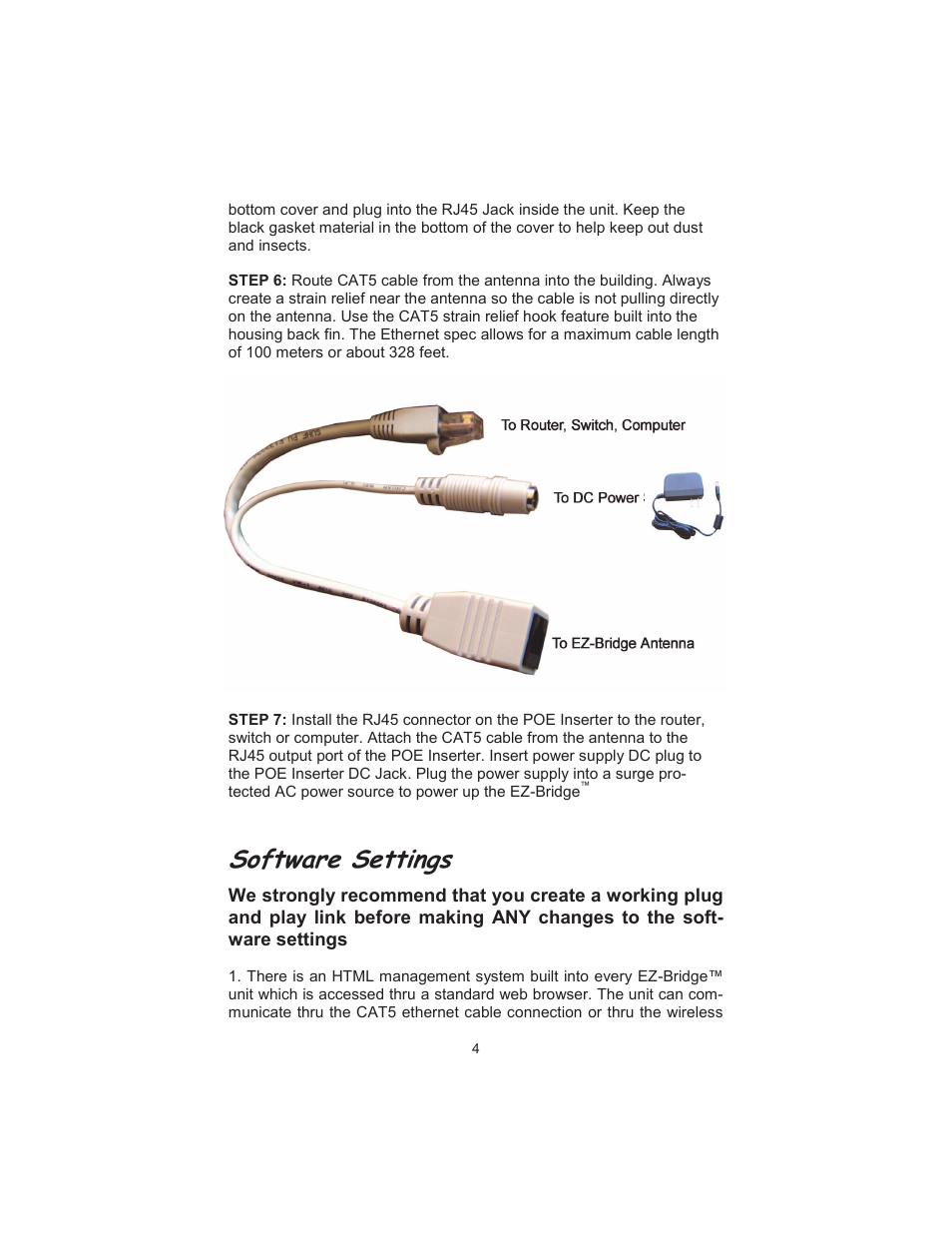 Software settings | EZWatch EZBR-0519 User Manual | Page 4 / 12