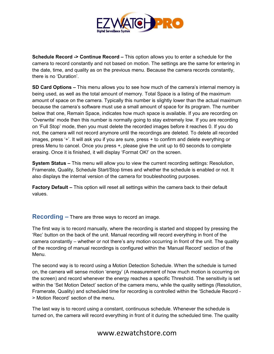EZWatch EZ-EYE User Manual | Page 4 / 7