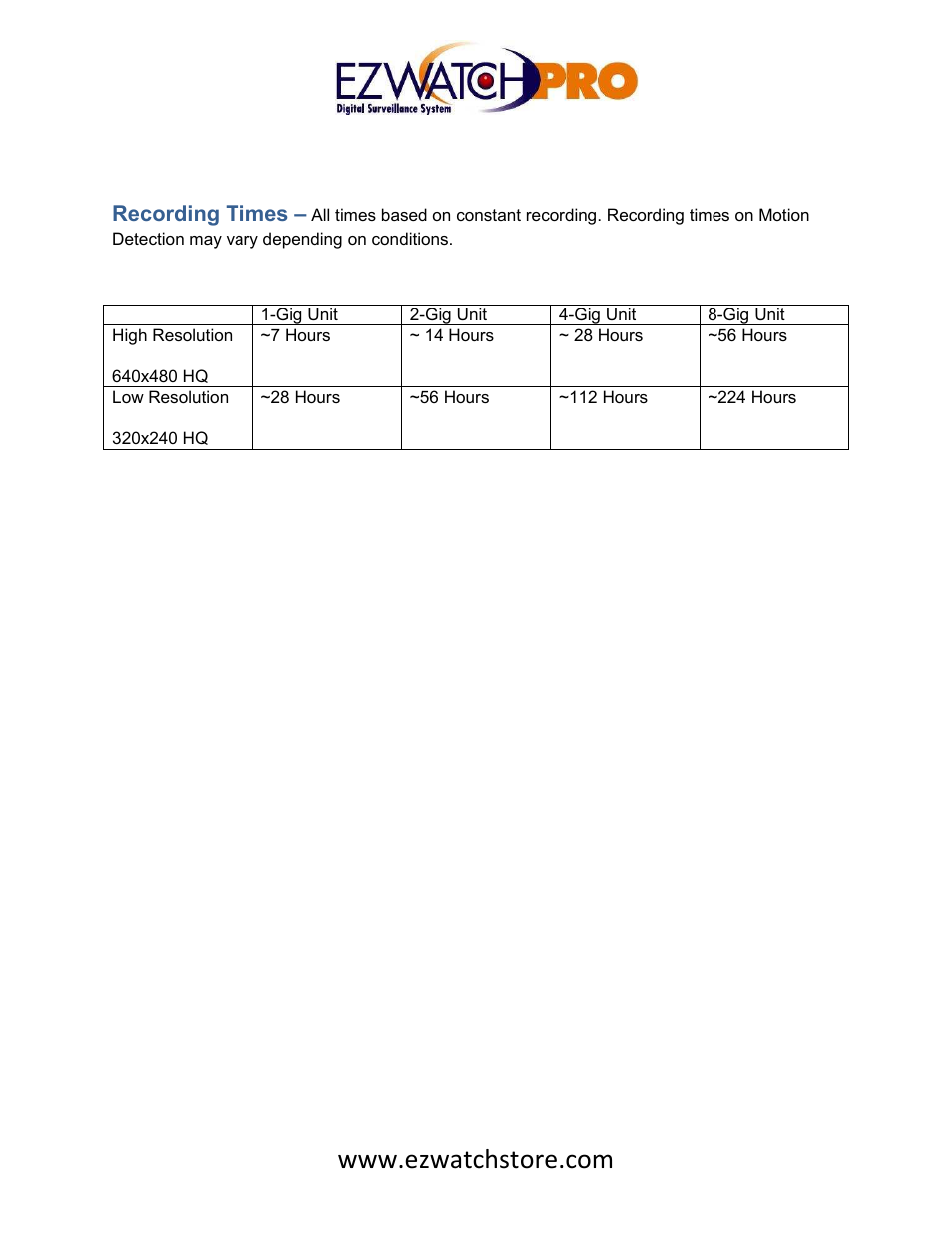 EZWatch EZ-EYE User Manual | Page 7 / 7