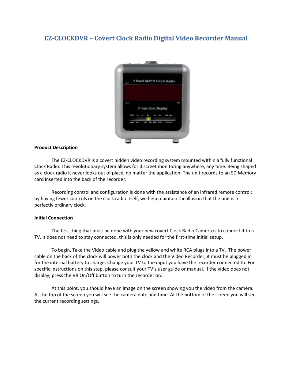 EZWatch EZ-CLOCKDVR User Manual | Page 3 / 9