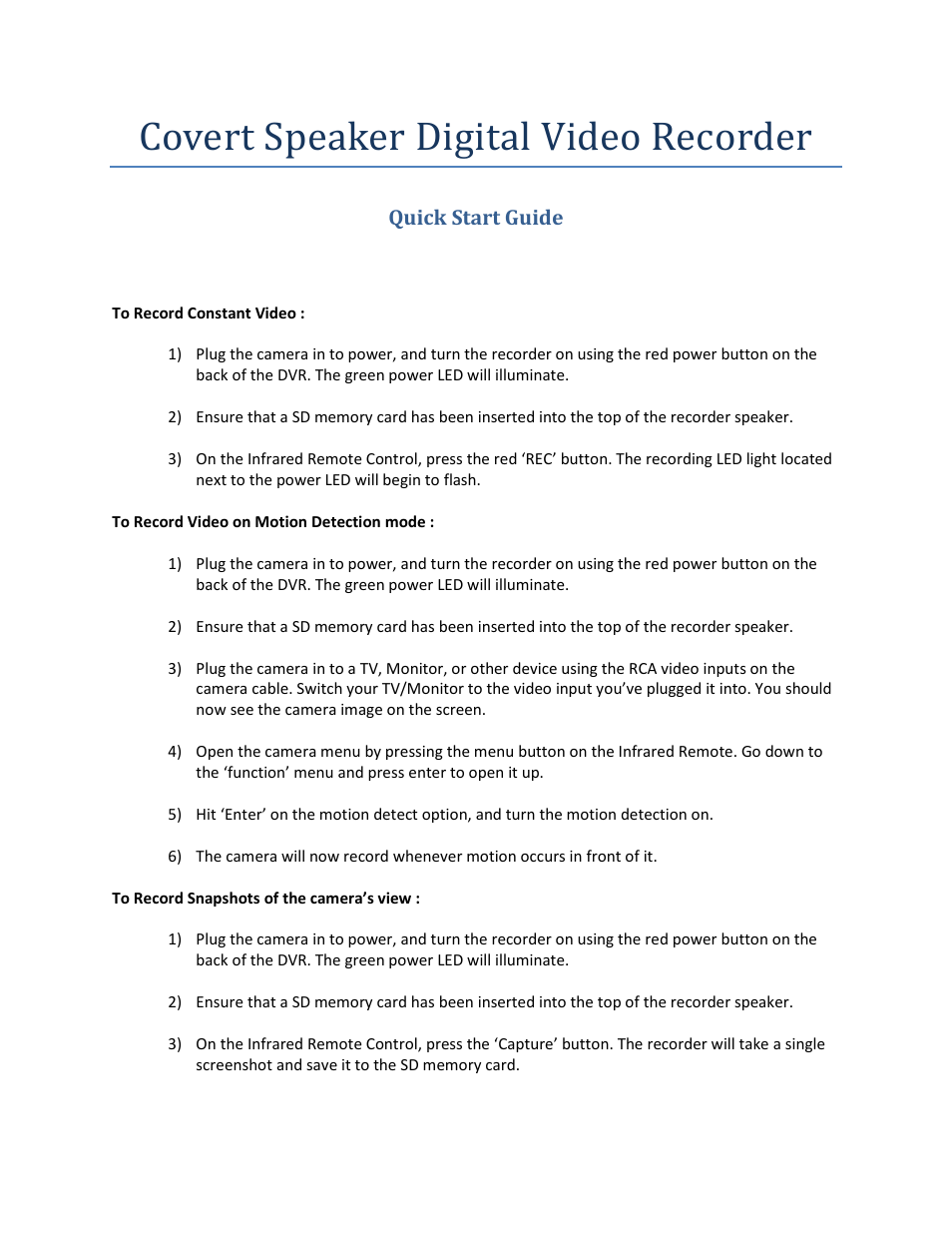 Covert speaker digital video recorder | EZWatch EZ-SPKDVR User Manual | Page 5 / 5