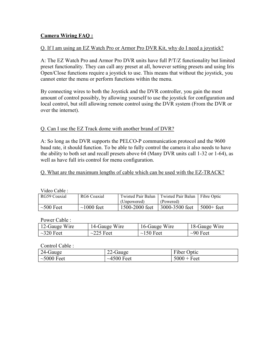 EZWatch EZ-TRACK-DOME User Manual | Page 18 / 18
