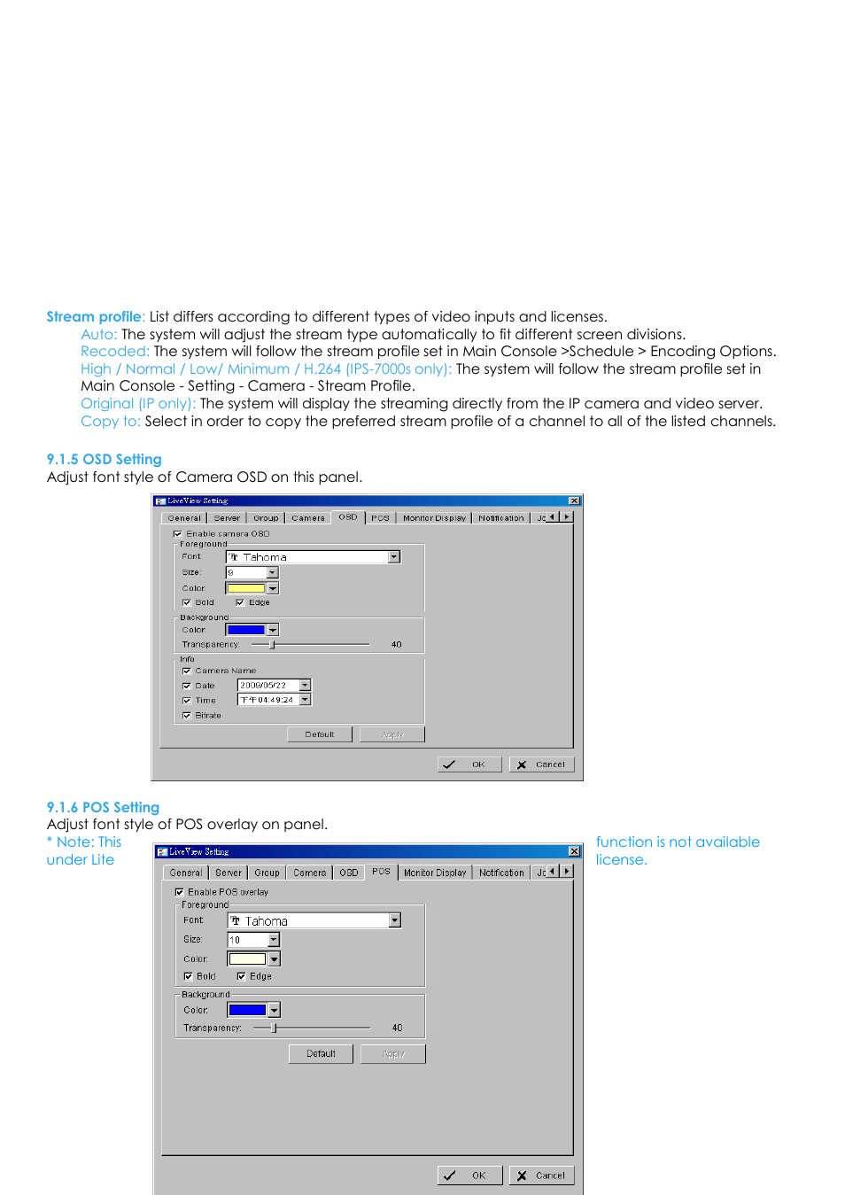 5 osd setting, 6 pos setting | EZWatch Evolution User Manual | Page 101 / 130