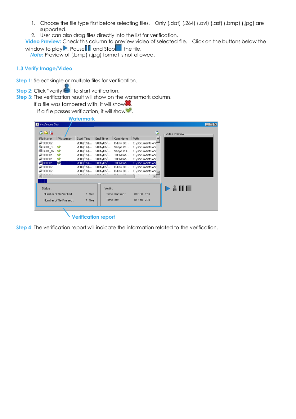 3 verify image/video | EZWatch Evolution User Manual | Page 110 / 130