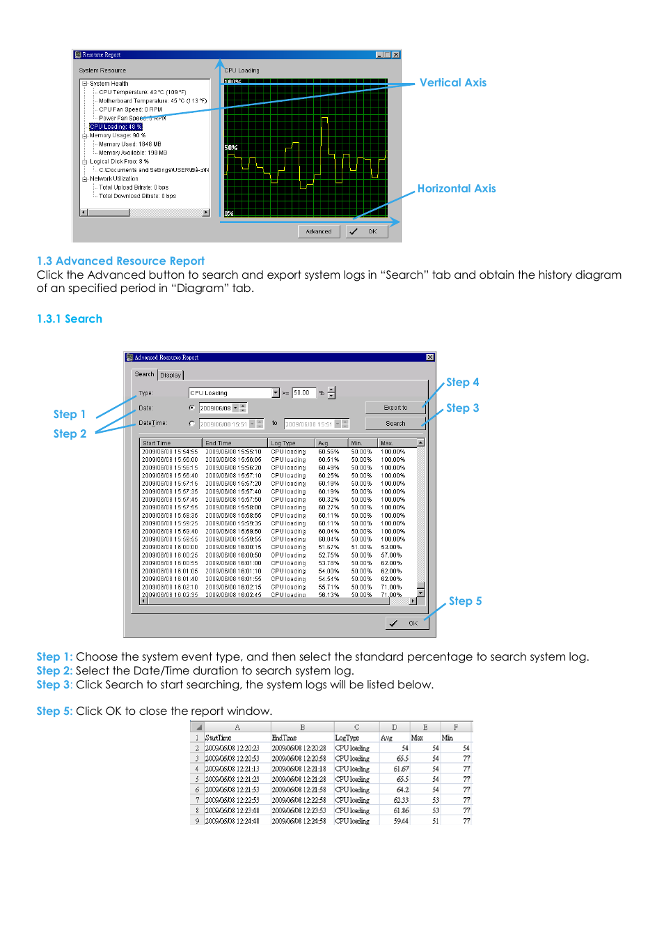 3 advanced resource report | EZWatch Evolution User Manual | Page 116 / 130