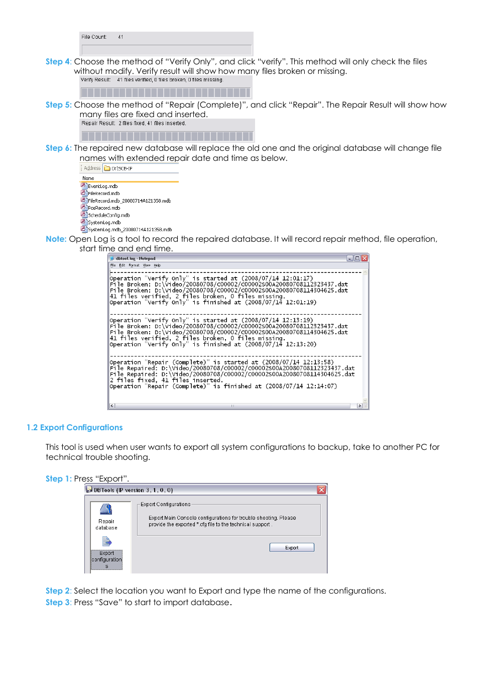 2 export configurations | EZWatch Evolution User Manual | Page 120 / 130