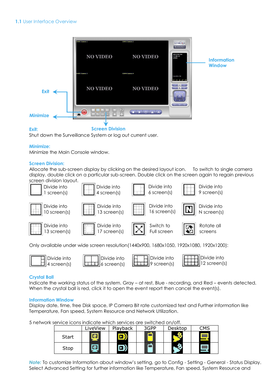 1 user interface overview | EZWatch Evolution User Manual | Page 20 / 130