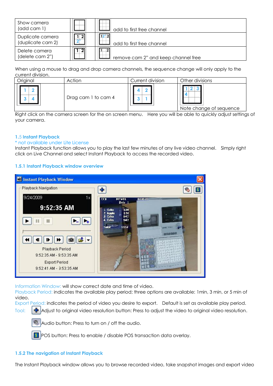 5 instant playback, 1 instant playback window overview, 2 the navigation of instant playback | EZWatch Evolution User Manual | Page 25 / 130