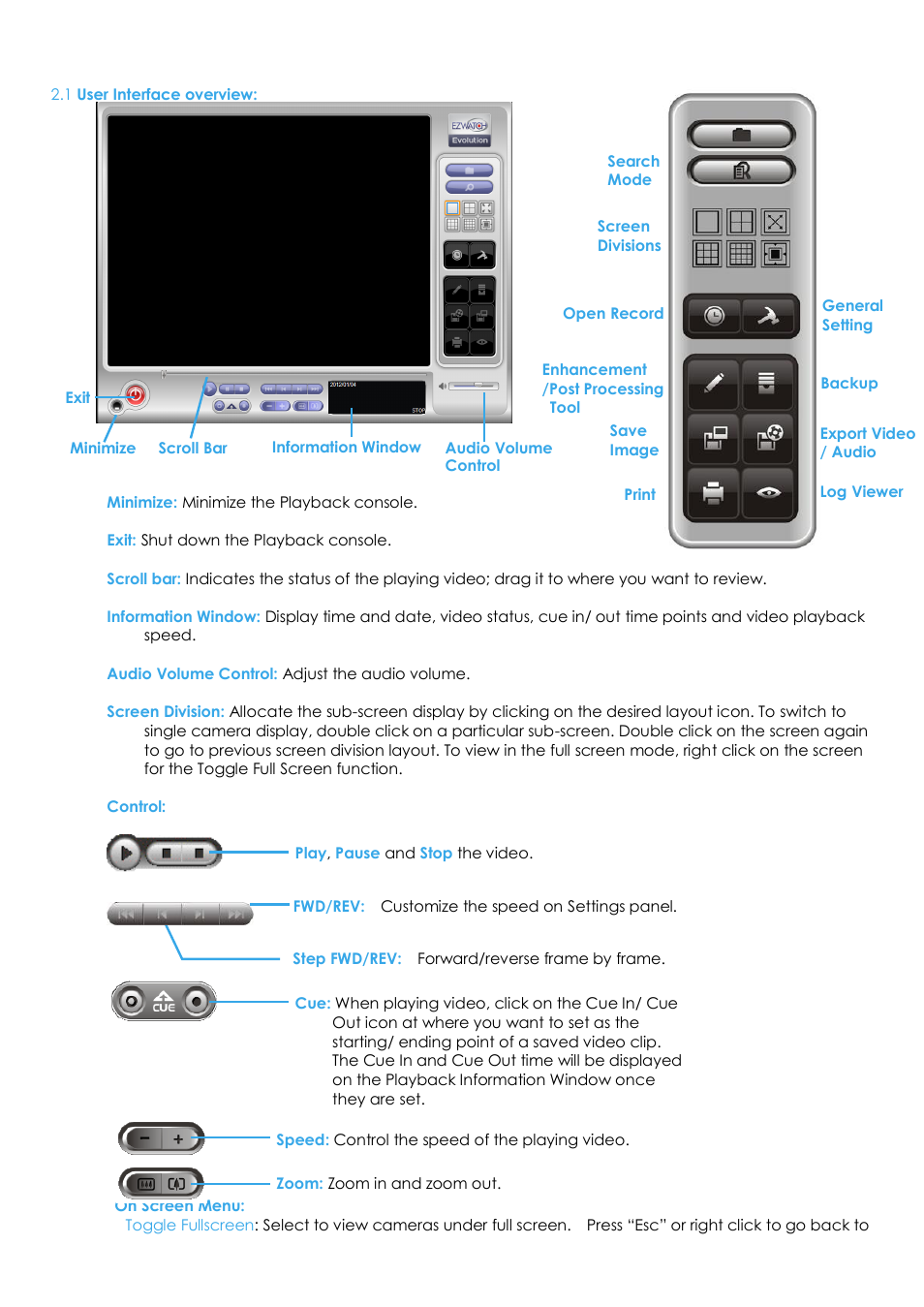1 user interface overview | EZWatch Evolution User Manual | Page 28 / 130