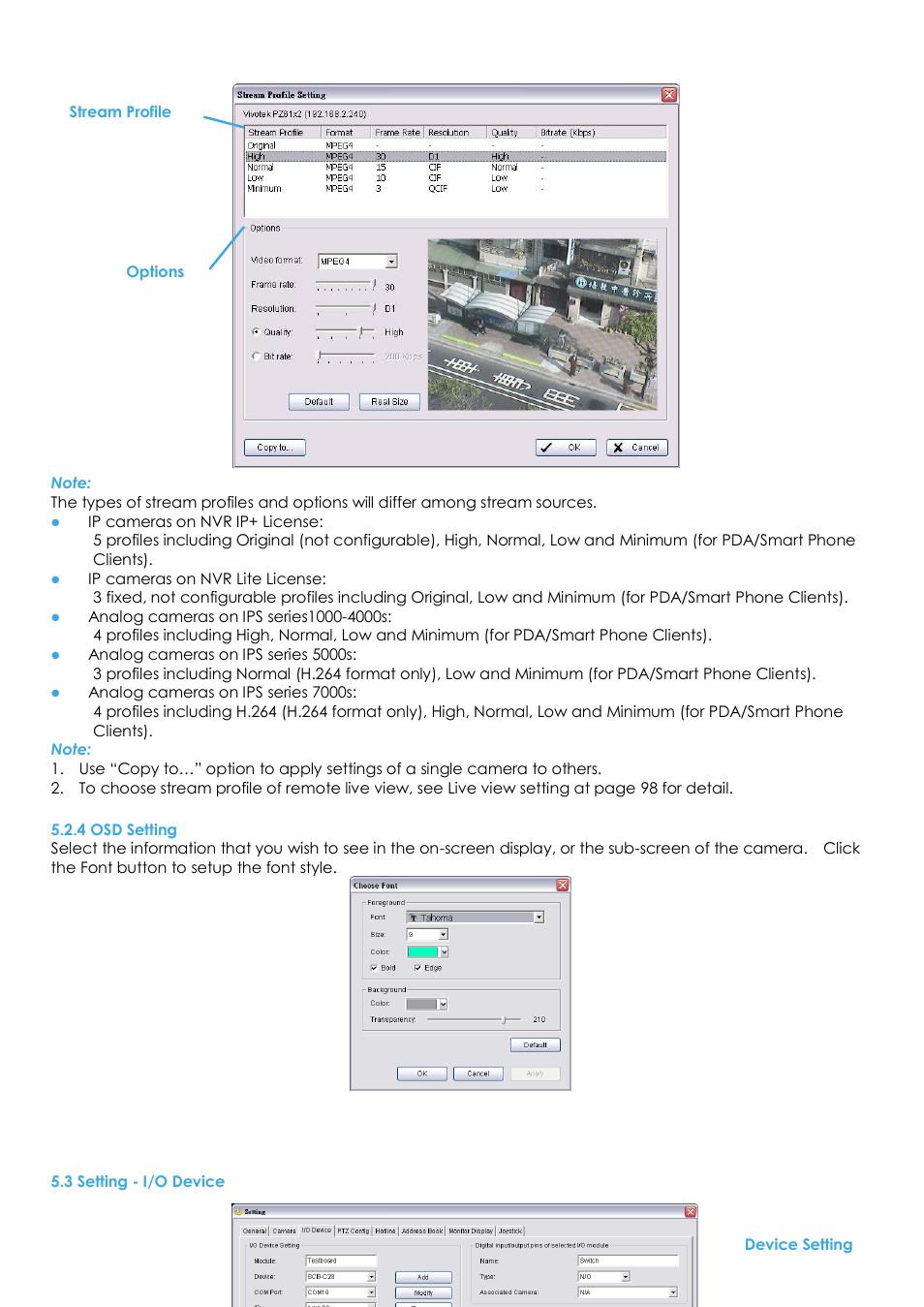 4 osd setting, 3 setting - i/o device | EZWatch Evolution User Manual | Page 68 / 130