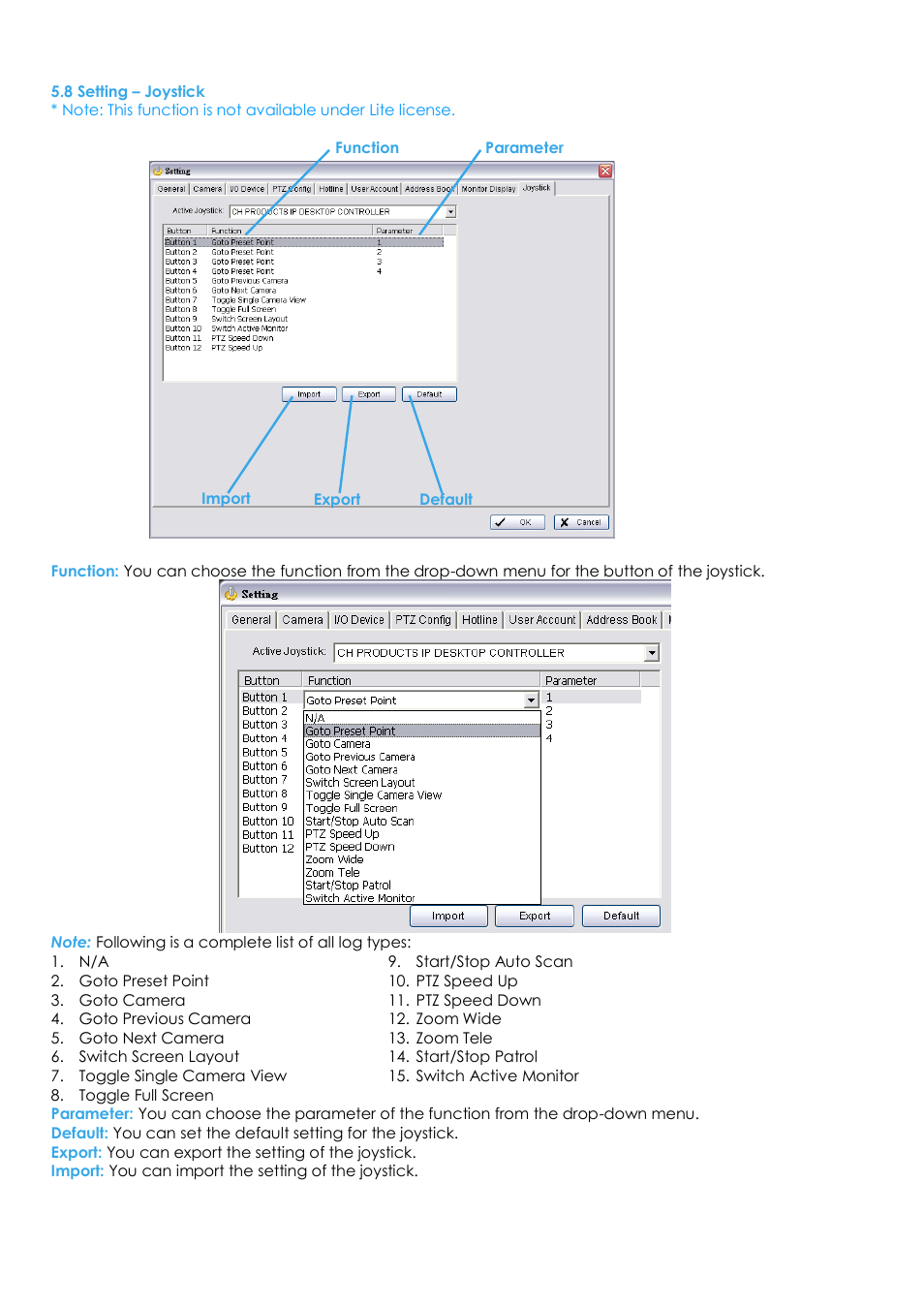 8 setting – joystick | EZWatch Evolution User Manual | Page 73 / 130