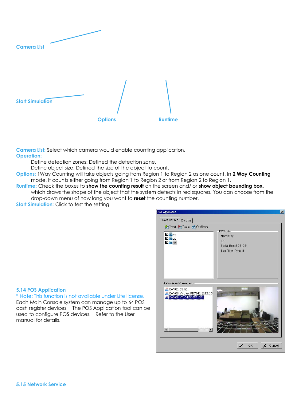14 pos application, 15 network service | EZWatch Evolution User Manual | Page 78 / 130