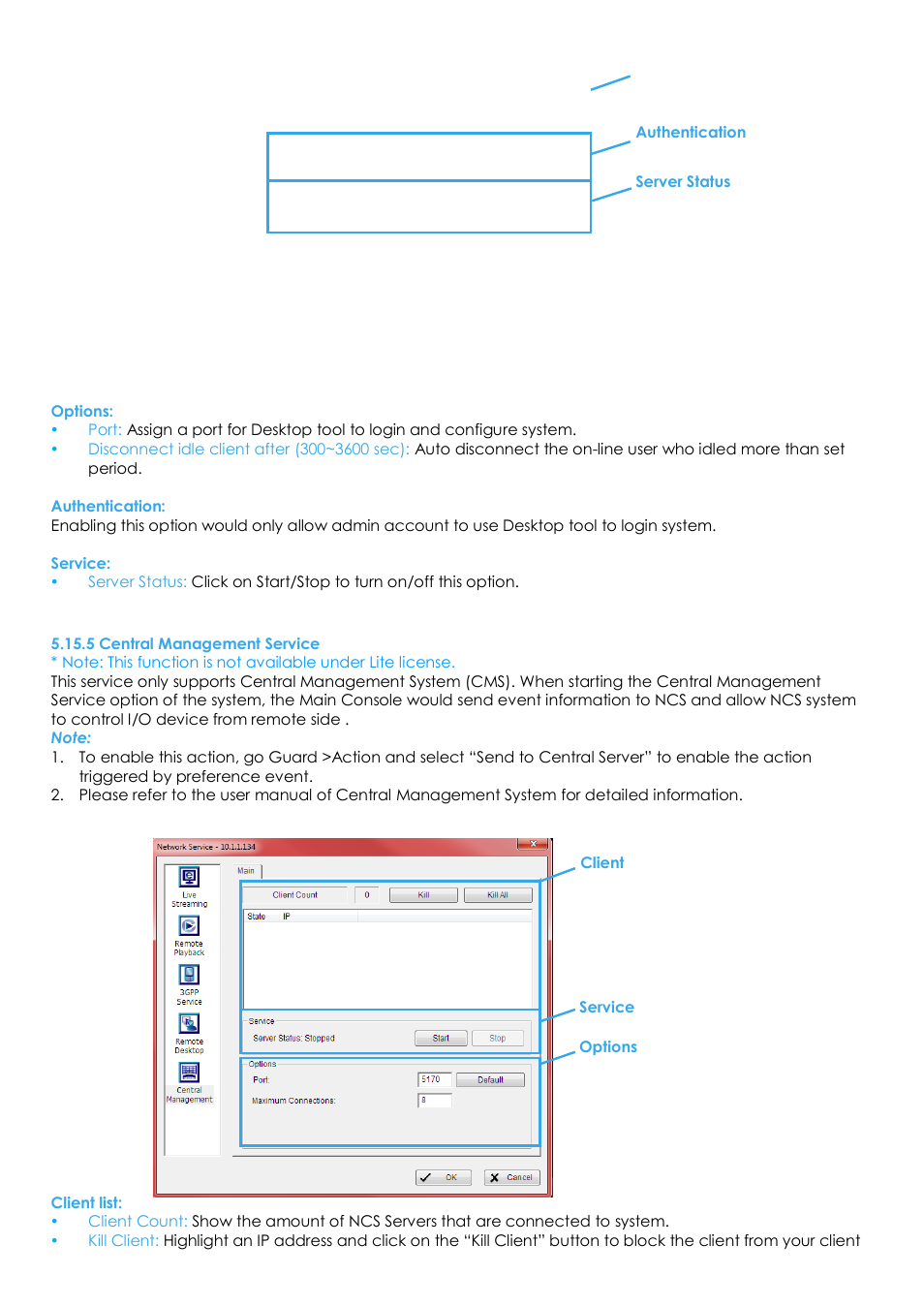 5 central management service | EZWatch Evolution User Manual | Page 84 / 130
