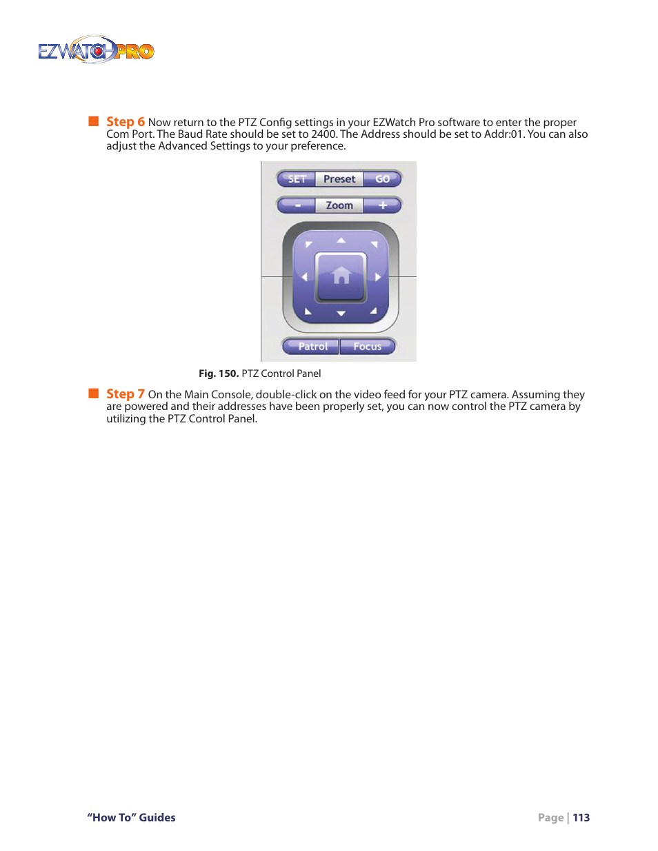 Fig. 150. ptz control panel | EZWatch Pro 4.0 User Manual | Page 114 / 124