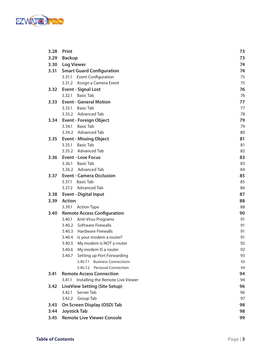 EZWatch Pro 4.0 User Manual | Page 4 / 124