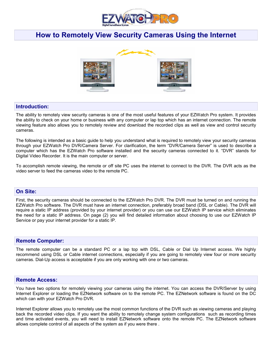 EZWatch EZWatchIP 3.1 User Manual | 10 pages