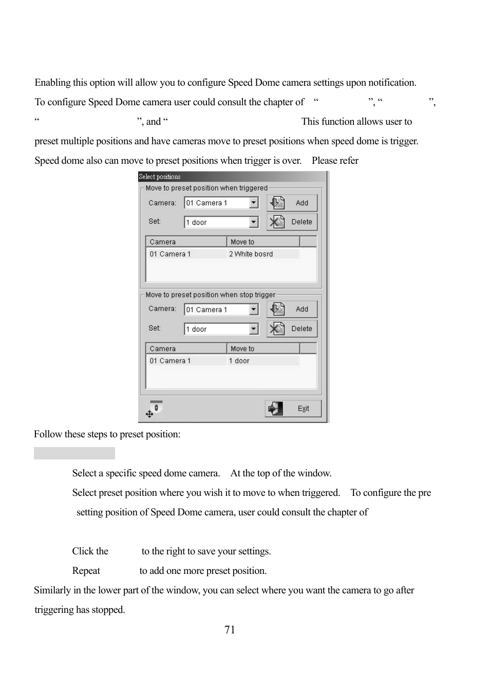 16. how to trigger speed dome camera | EZWatch Pro 3.0 User Manual | Page 71 / 104