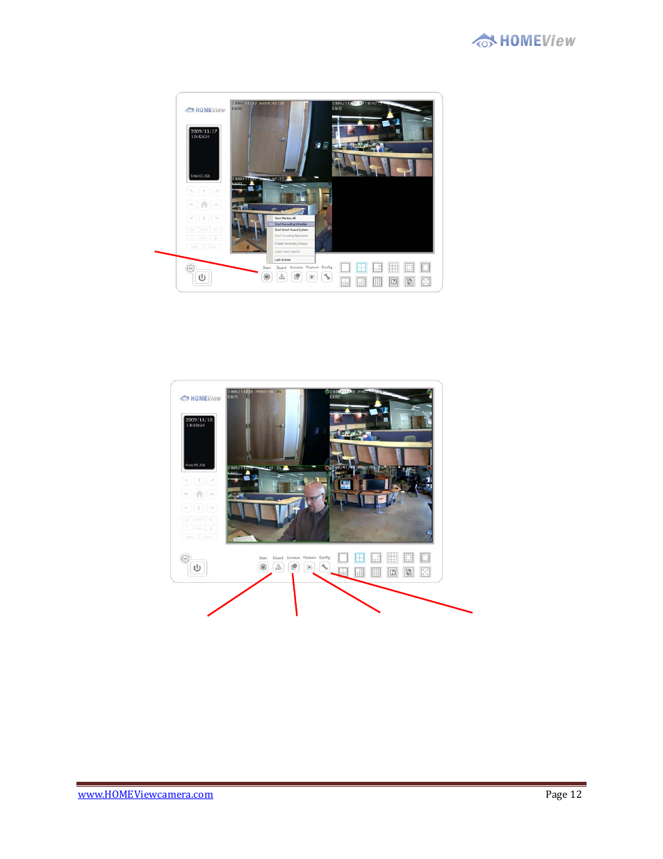 Start | EZWatch HOMEView User Manual | Page 12 / 52