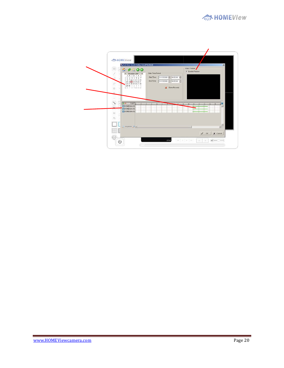 Date time panel, Enhancement, Filter setting | EZWatch HOMEView User Manual | Page 20 / 52