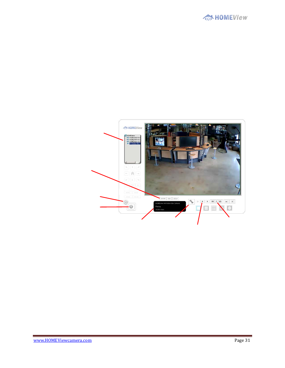 Show camera(s) on the display screen | EZWatch HOMEView User Manual | Page 31 / 52