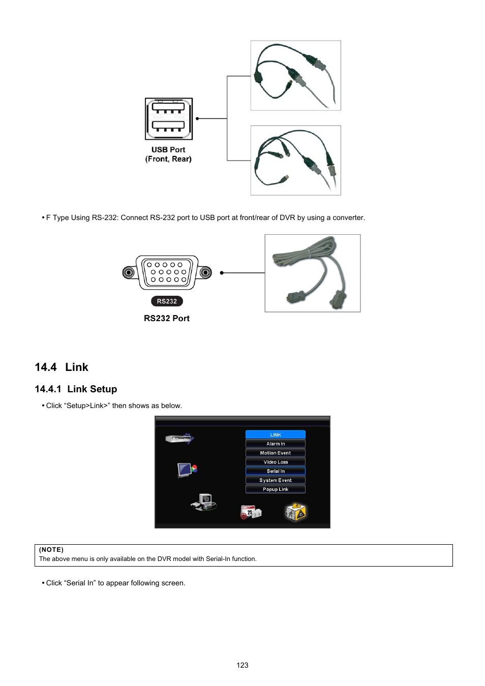 Link, 1 link setup | EZWatch TurboView DVR User Manual | Page 123 / 128