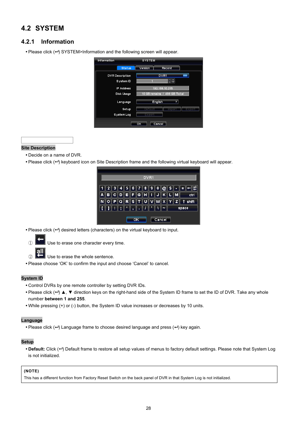 2 system, 1 information | EZWatch TurboView DVR User Manual | Page 28 / 128