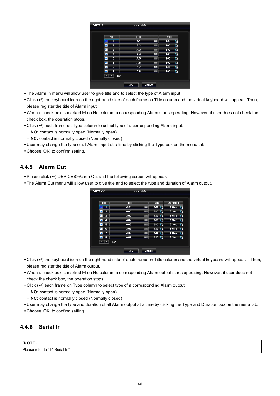 5 alarm out, 6 serial in | EZWatch TurboView DVR User Manual | Page 46 / 128