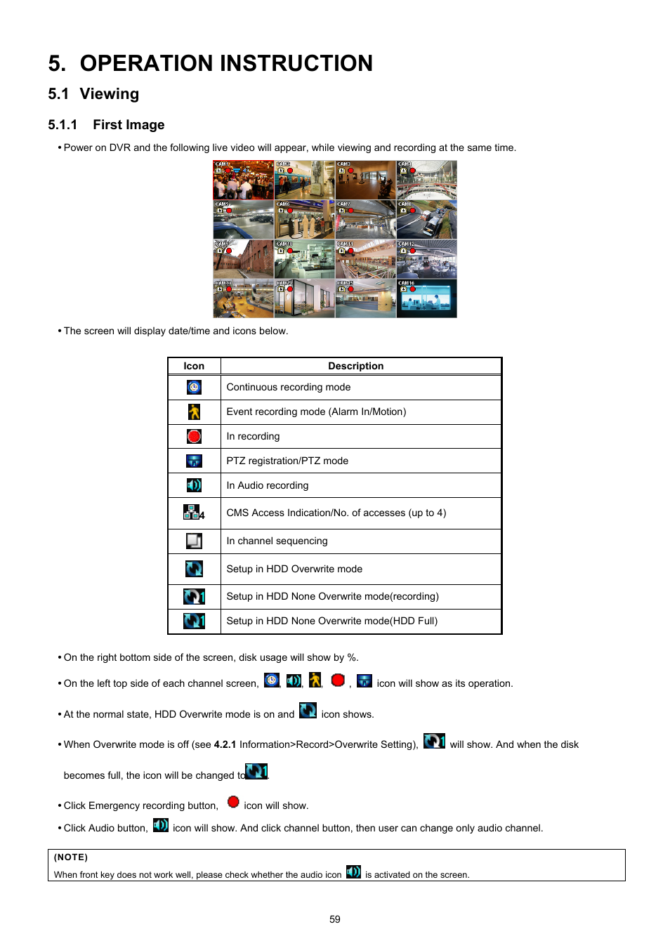 Operation instruction, 1 viewing, 1 first image | EZWatch TurboView DVR User Manual | Page 59 / 128