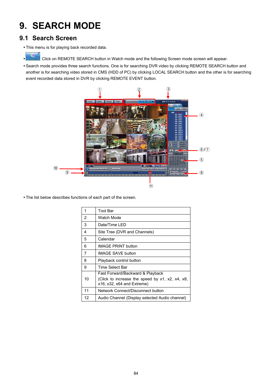 Search mode, 1 search screen | EZWatch TurboView DVR User Manual | Page 84 / 128