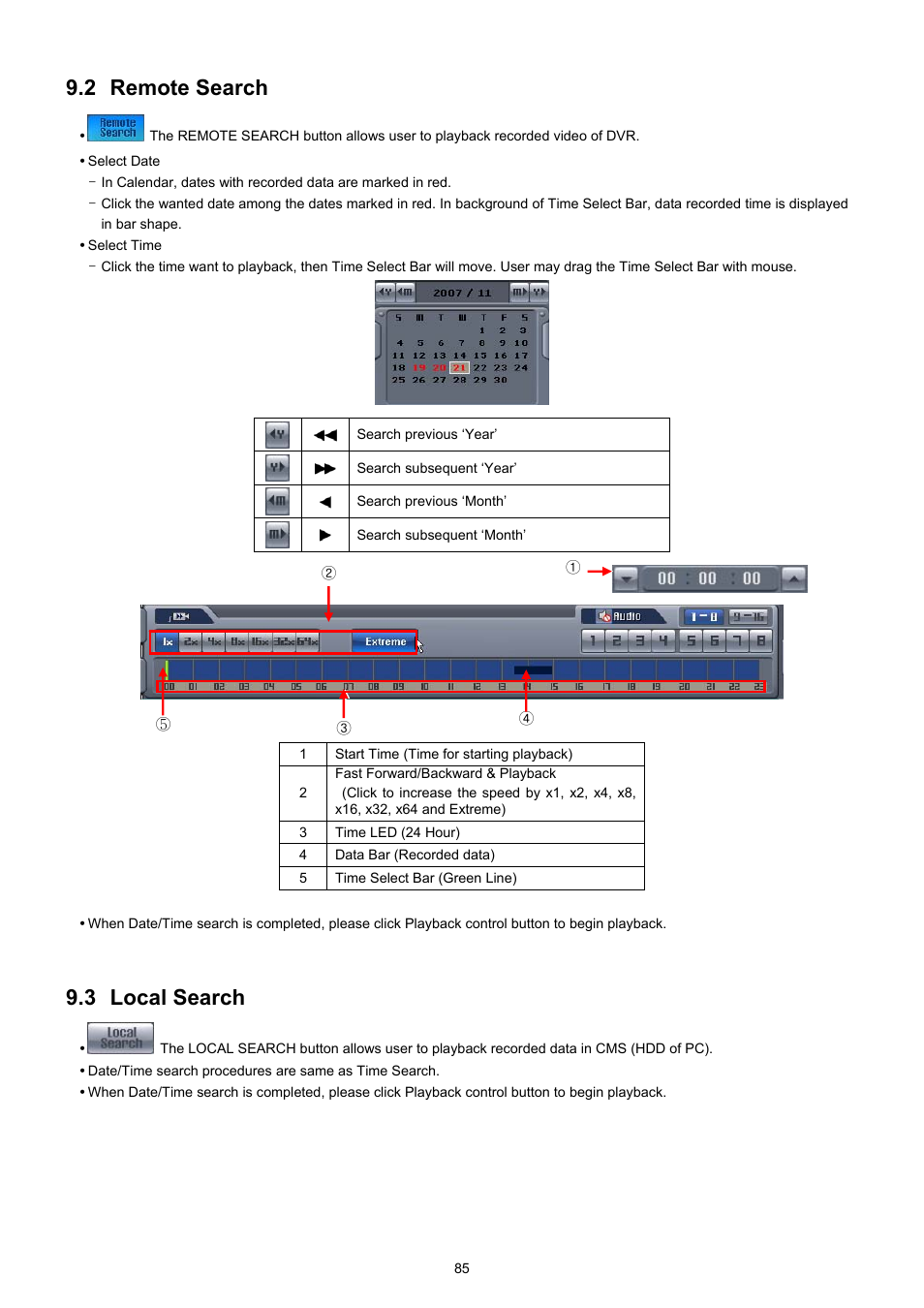 2 remote search, 3 local search | EZWatch TurboView DVR User Manual | Page 85 / 128