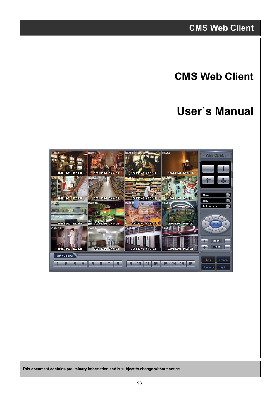 User`s manual, Cms web client | EZWatch TurboView DVR User Manual | Page 93 / 128