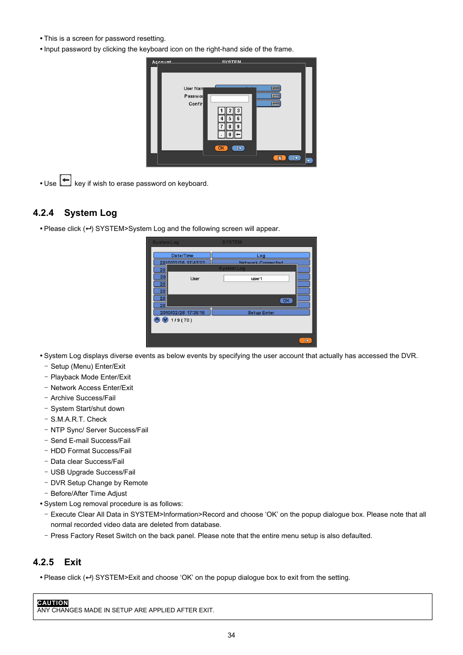 4 system log, 5 exit | EZWatch CMS software for TurboView User Manual | Page 34 / 127