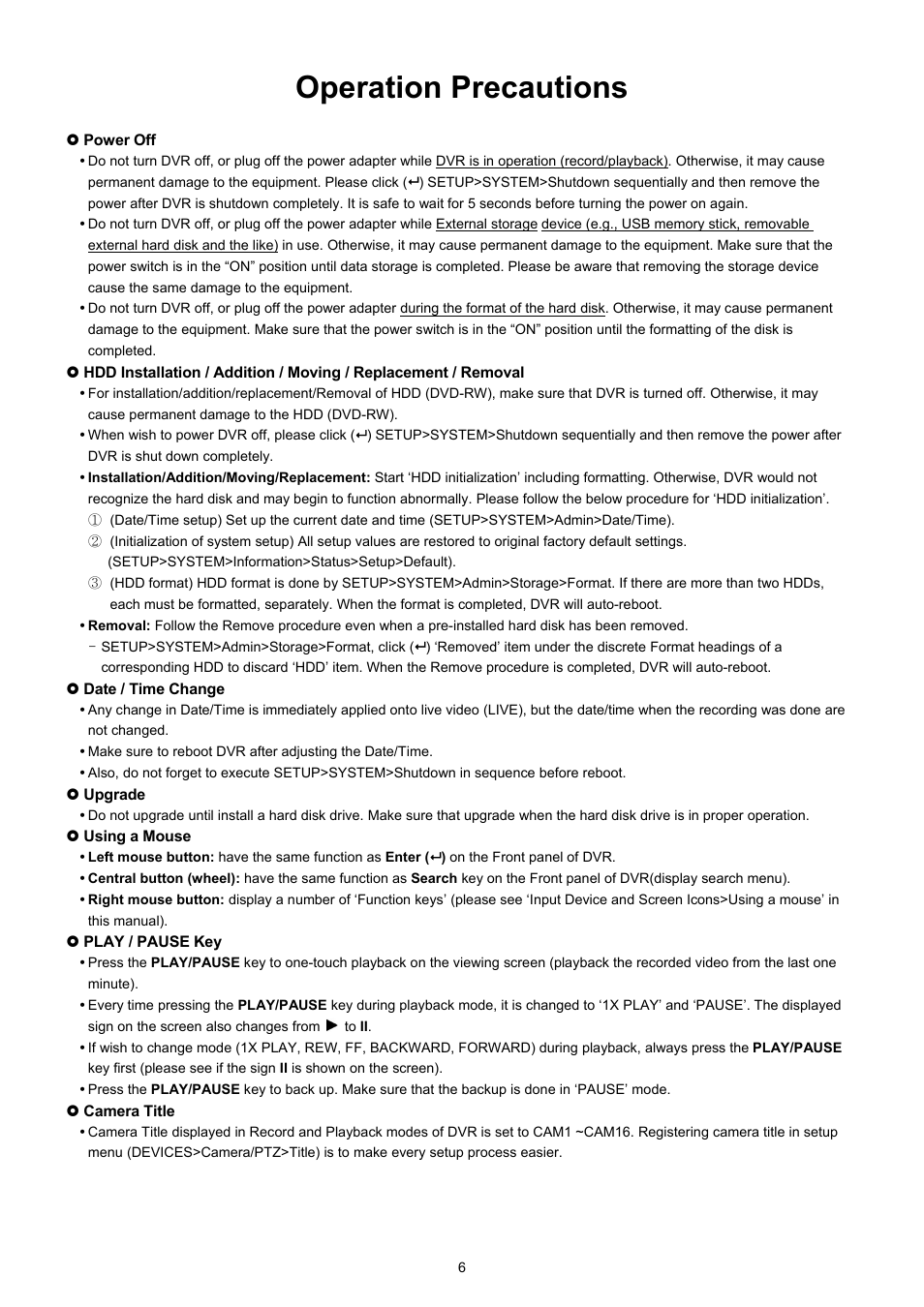 Operation precautions | EZWatch CMS software for TurboView User Manual | Page 6 / 127