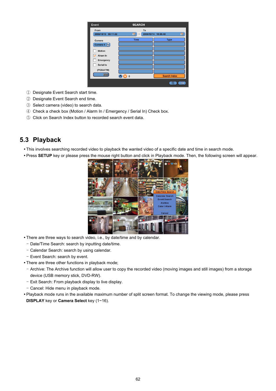 3 playback | EZWatch CMS software for TurboView User Manual | Page 62 / 127