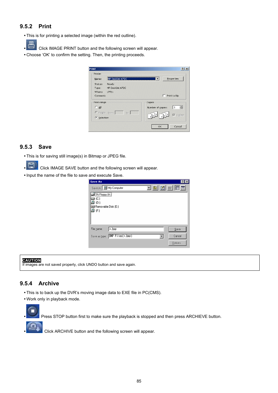 2 print, 3 save, 4 archive | EZWatch CMS software for TurboView User Manual | Page 85 / 127