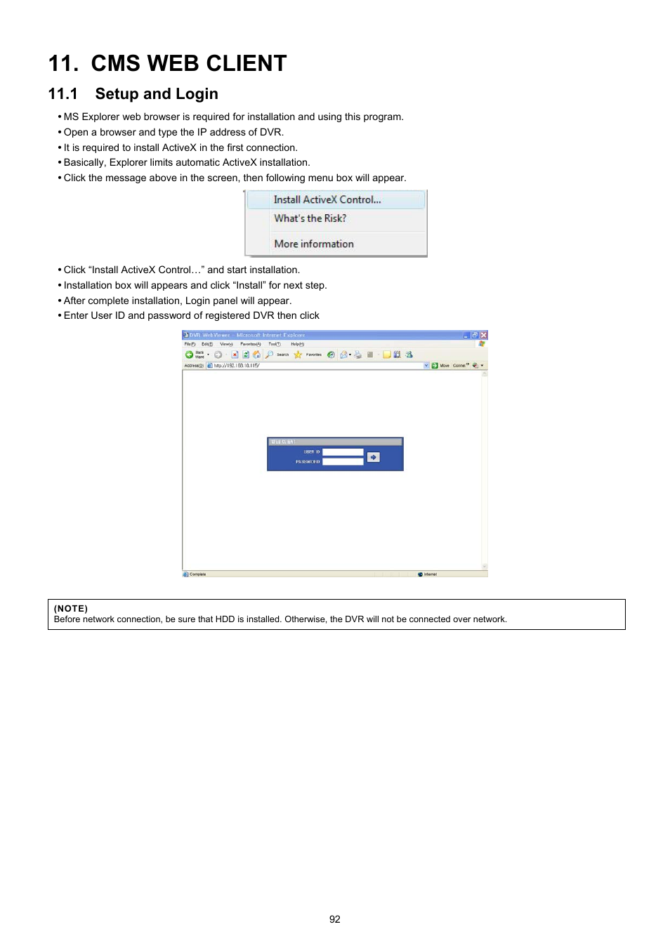 Cms web client, 1 setup and login | EZWatch CMS software for TurboView User Manual | Page 92 / 127