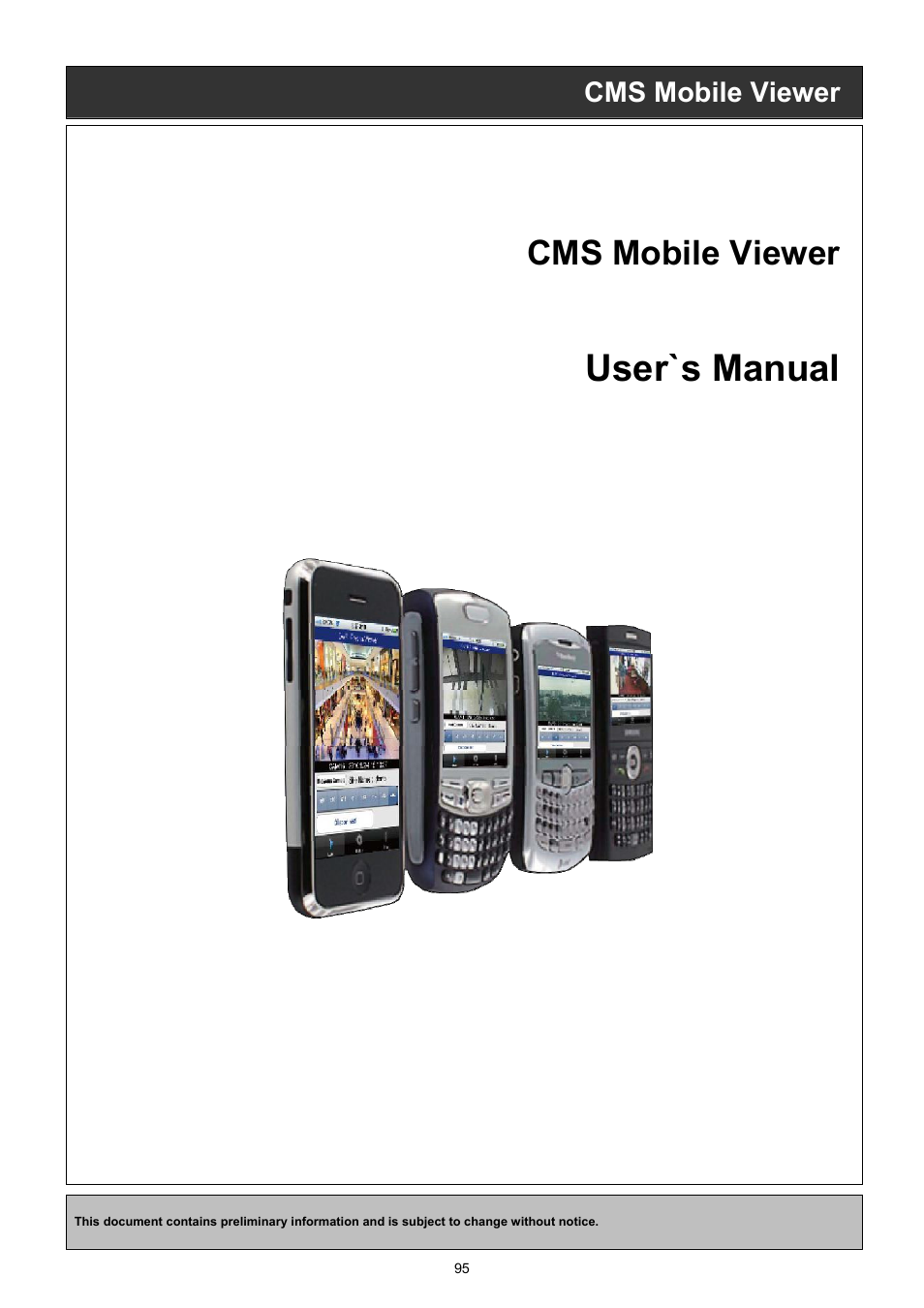 User`s manual, Cms mobile viewer | EZWatch CMS software for TurboView User Manual | Page 95 / 127