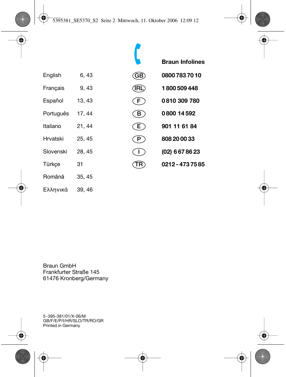 Braun 5370 User Manual | Page 2 / 45