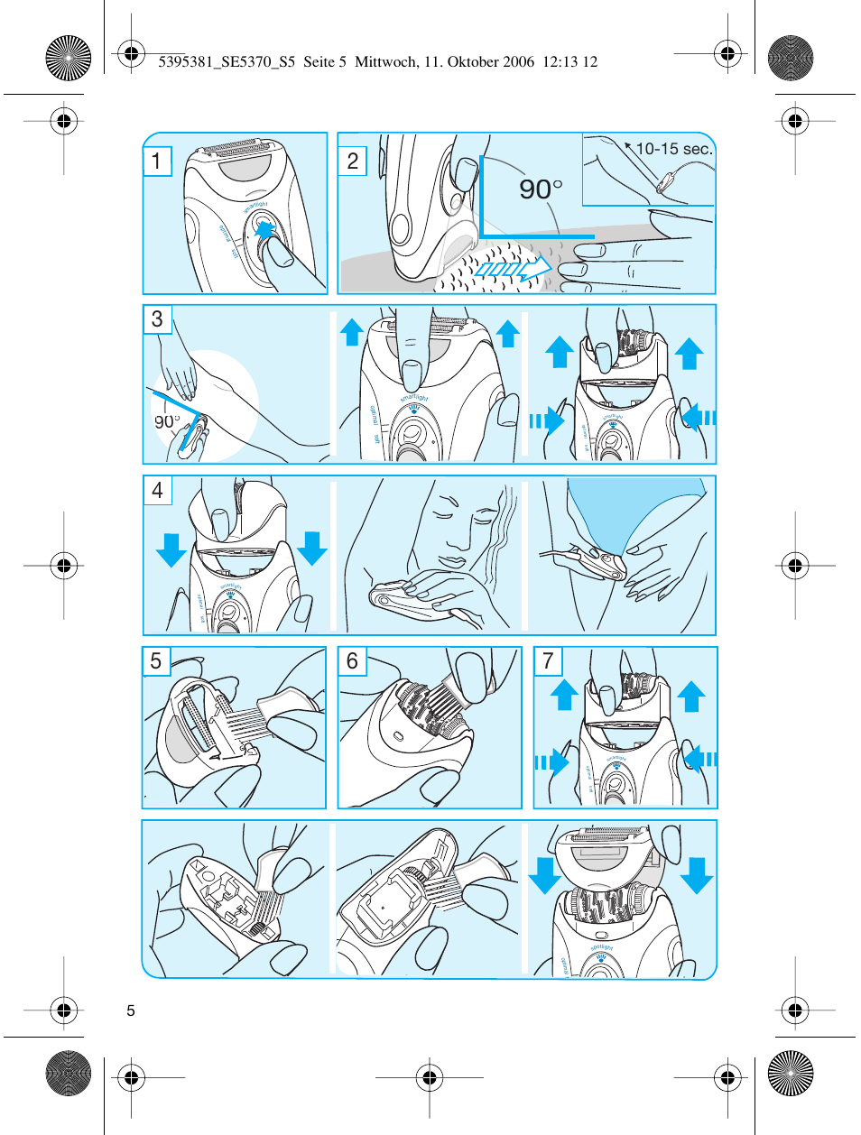 15 sec | Braun 5370 User Manual | Page 4 / 45