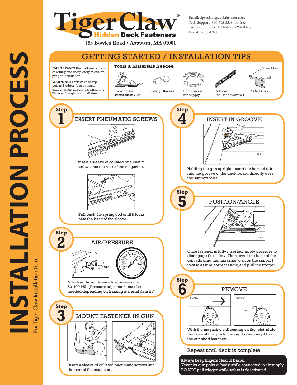 FastenMaster Tiger Claw Pneumatic User Manual | 2 pages