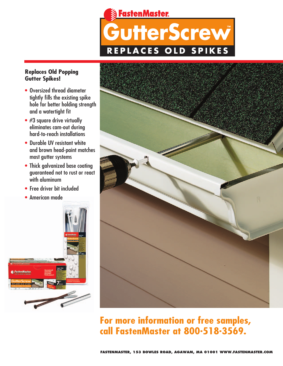 FastenMaster GutterScrew User Manual | 2 pages