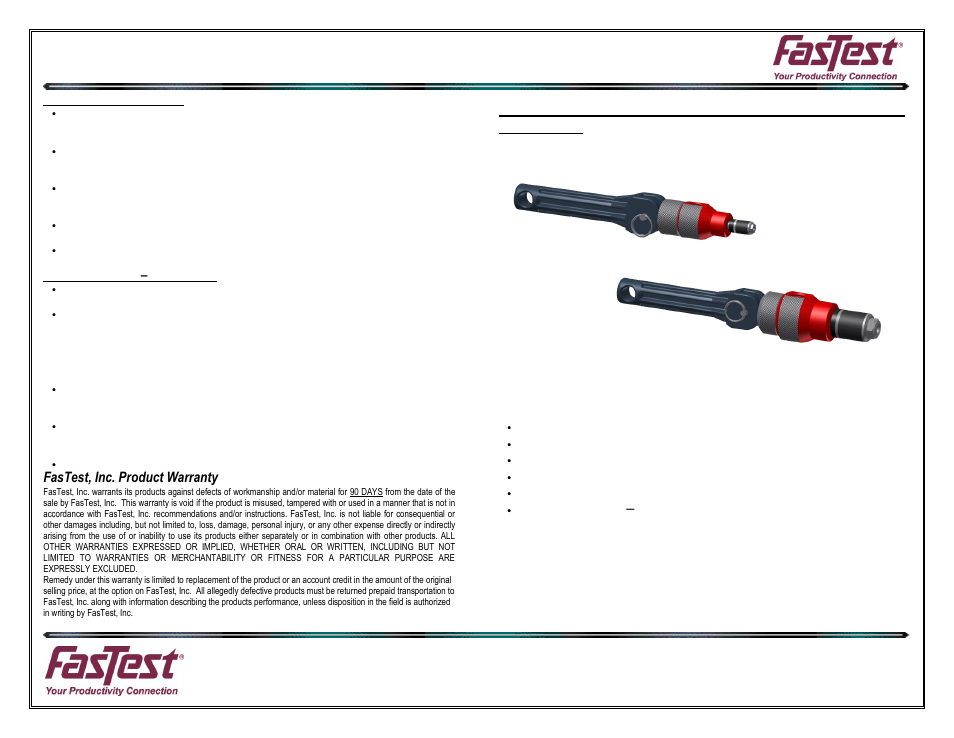 FasTest EZ Series Seal Maintenance User Manual | 2 pages