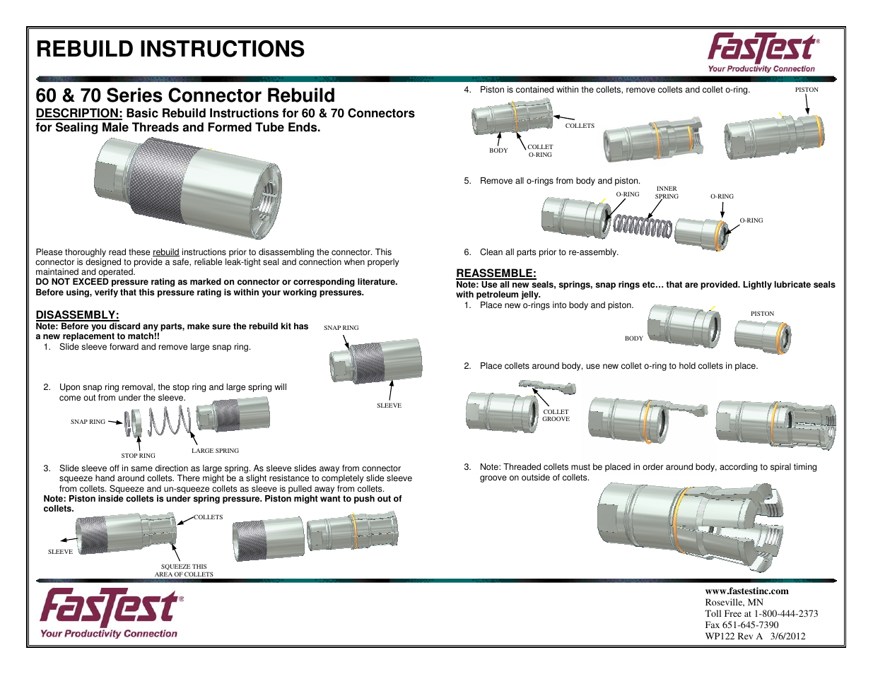 FasTest 70 Series Rebuild User Manual | 2 pages