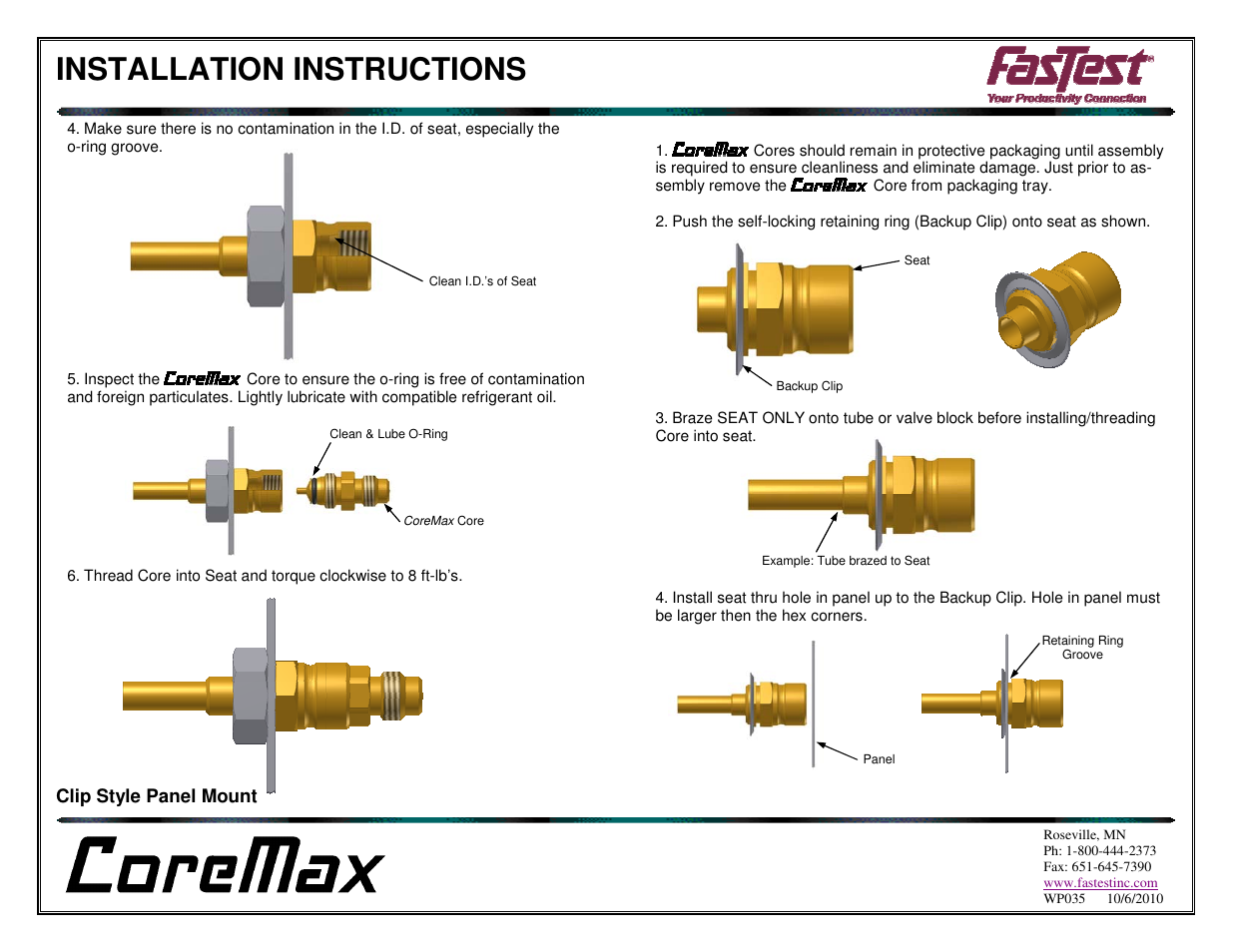 Installation instructions | FasTest Panel Mount User Manual | Page 2 / 2