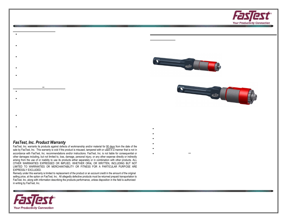 FasTest EZ Series - Grip & Seal Maintenance User Manual | 2 pages